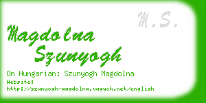 magdolna szunyogh business card